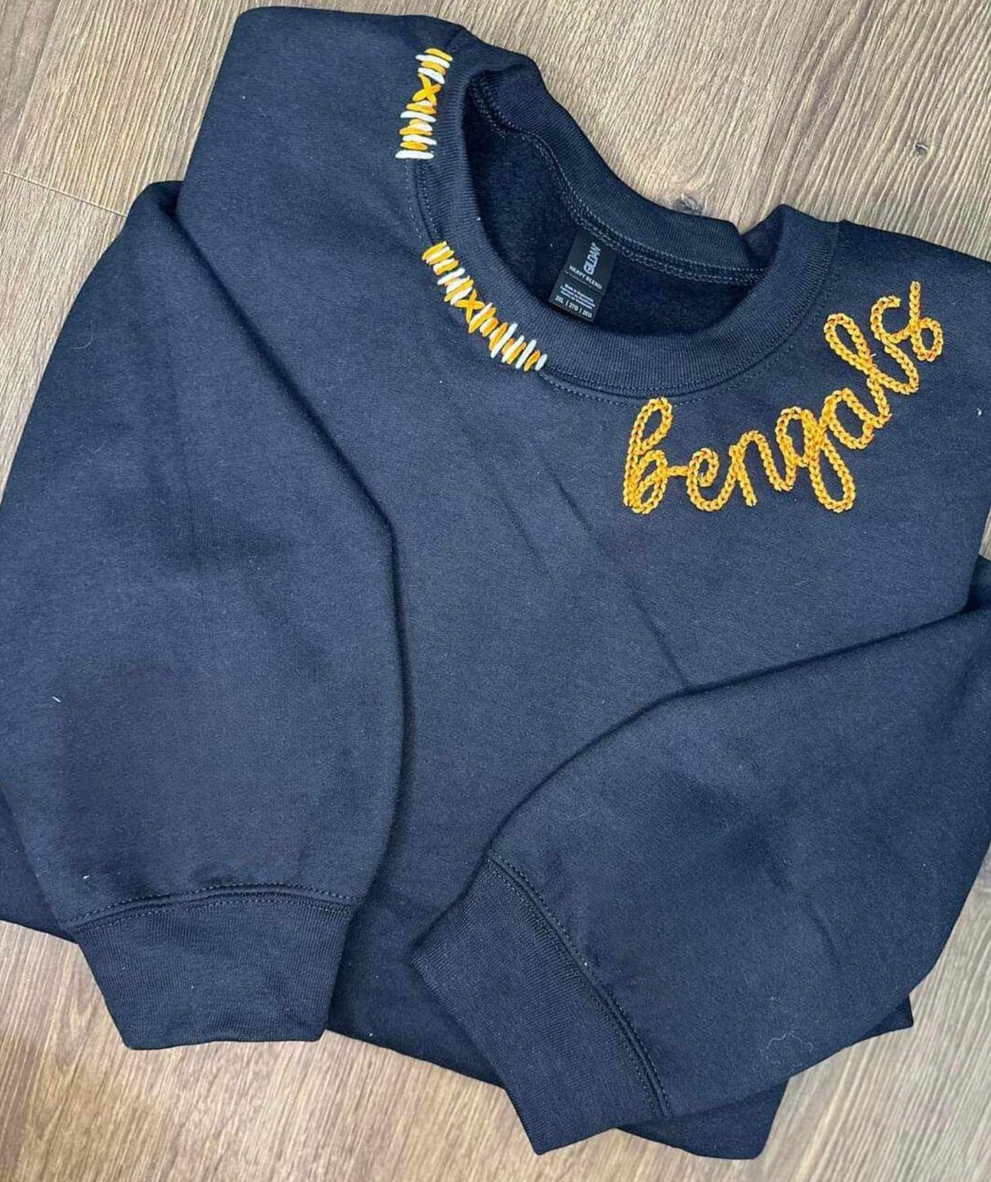 Custom Embroidered Sweatshirt with collar stitching