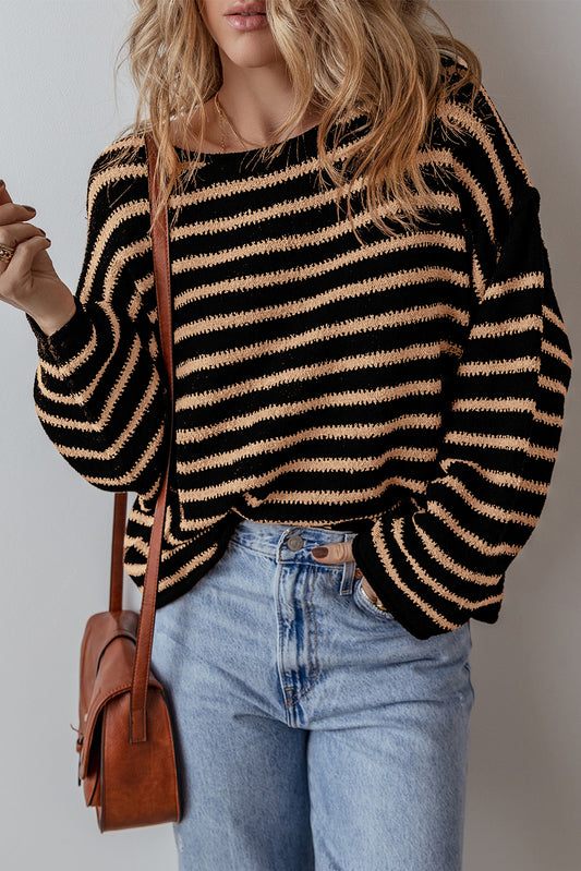 Black & Gold Striped Sweater