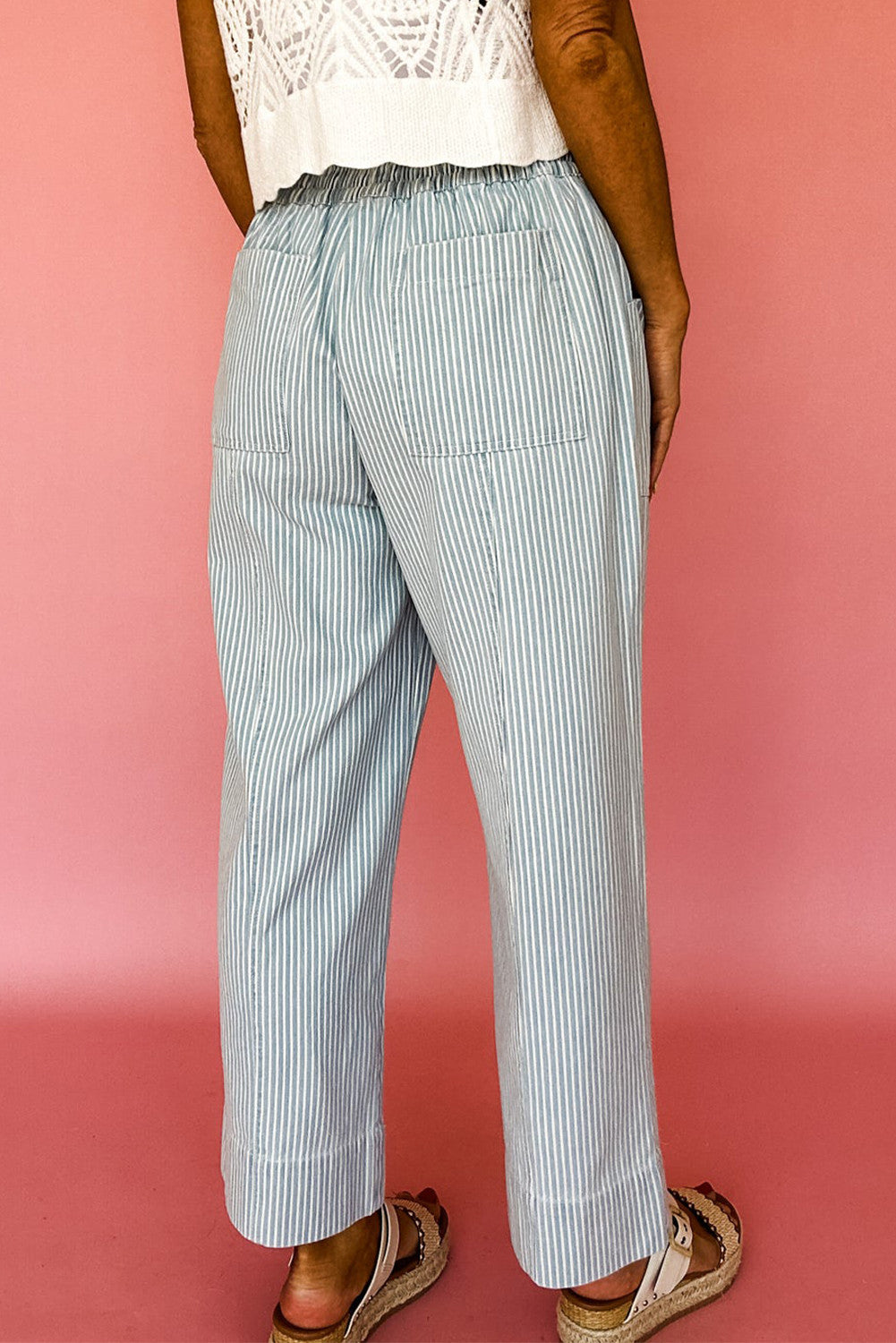 Striped Drawstring Jeans